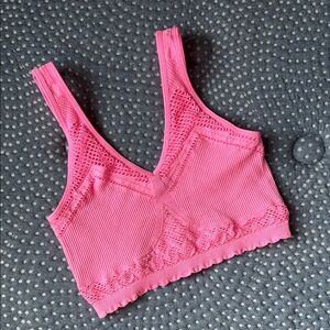 Aerie Superchill Seamless Hot Pink  Bra Top, Size Small